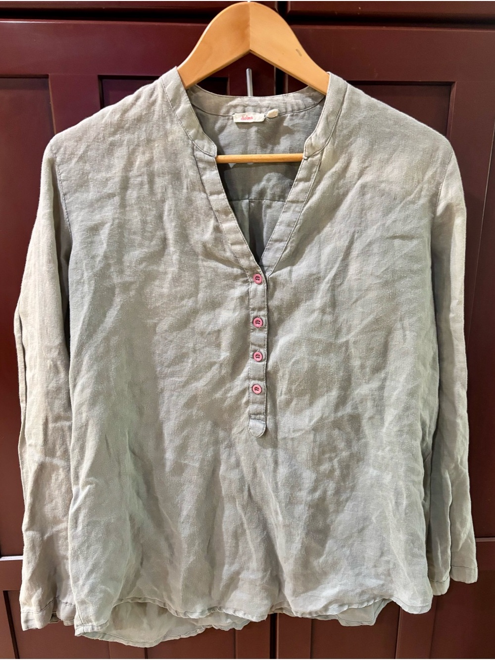 Dolma Light Gray Linen Tunic Top Size L